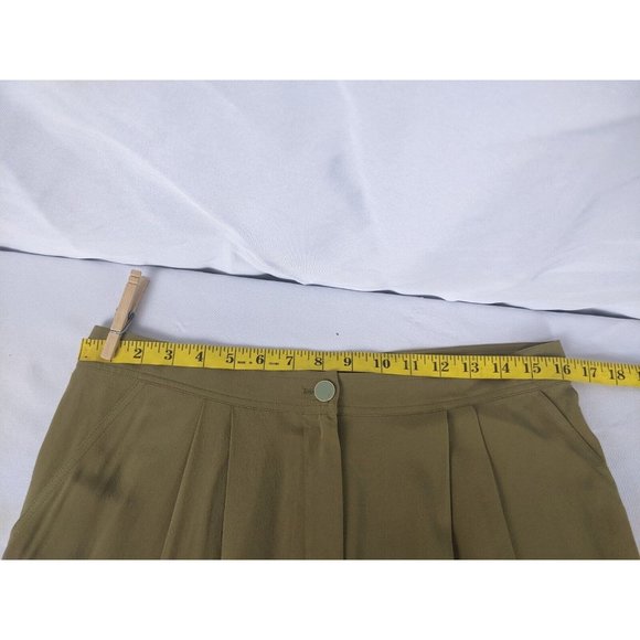 Fendi Silk Skinny Leg Slacks EU 42 US 6 Olive Green Italy - Picture 8 of 9